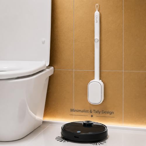 CiLoN 30 Pack Disposable Toilet Bowl Brush & Holder Set with Auto-Open Lid | Wall-Mounted Disposable Toilet Cleaning Set For Touch-Free Space-Saving Hygienic Modern Bathrooms (Starter Kit + 30 Sponge) - size: Starter Kit + 30pcs Refill Heads