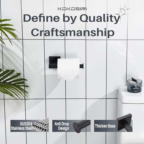 KOKOSIRI Toilet Paper Holder for Bathroom Toilet Roll Holder Hold Mega Rolls Wall Mounted, Matte Black Stainless Steel 2 Pack, B2008BK-P2 - color: Matte Black, size: Vertical(2 Pack)