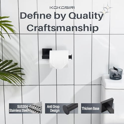 KOKOSIRI Toilet Paper Holder for Bathroom Toilet Roll Holder Hold Mega Rolls Wall Mounted, Matte Black Stainless Steel 2 Pack, B2008BK-P2 - color: Matte Black, size: Vertical(2 Pack)