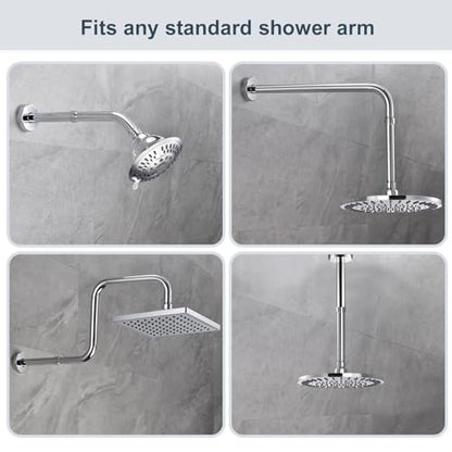 BRIGHT SHOWERS Shower Arm Extender for Rain and Handheld Shower Head, 6 Inch Shower Head Extension Arm, Shower Pipe Extension for Extending or Lowering Showerhead, Chrome - color: Chrome, style: 6 Inch Extension