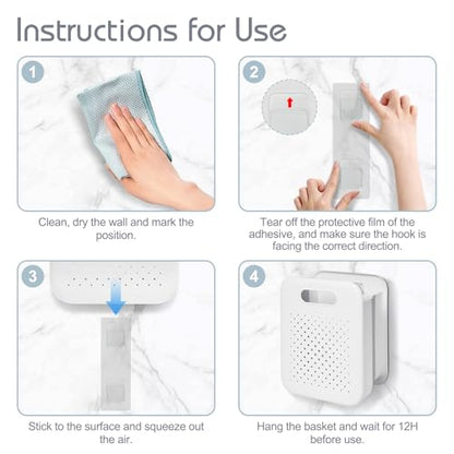 Goderewild Small Collapsible Laundry Basket, Space-Saving Wall-Mounted Hamper with Detachable Mini-Basket, Portable Hanging Organizer for Clothes, Underwear Socks. (White) - size: S + Mini Basket