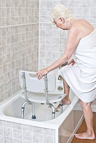 Graham-Field 7921KD-1 Lumex Shower Chair with Backrest, Adjustable-Height Bath Seat, Wide 20" Seat Supports, 350 lb.