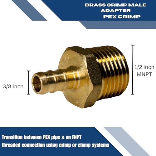 XFITTING 3/8 inch Pex x 1/2 inch Male NPT Adapter, 24-4-8=2X, 2 Pieces - size: 3/8" Pex x 1/2" Male