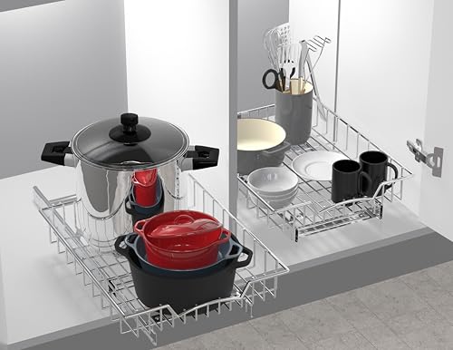 Simple Houseware Under Cabinet Pull Out Sliding Shelf Drawer, 17Dx13W | for Kitchen Organizer - size: 17" D x 13" W