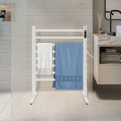 8-Bar Electric Towel Warmer Rack with Smart LED Display, Timer and Temperature Control & 4 Min Fast Heating, Freestanding Towel Warmer Aluminum Towel Drying Shelf for Bathroom, Home - size: 8 bars Single