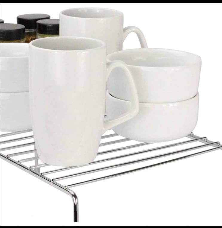 Expandable Under Sink Organizer Shelf | Stainless Steel Adjustable Storage Rack | Multipurpose Cabinet Organizer for Kitchen, Bathroom, Laundry & Utility Room | Space Saving Storage Shelf