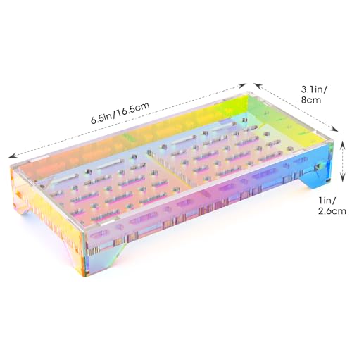 NiHome Self Draining Soap Dish, Acrylic Bar Soap Holder for Shower | 360° Airflow Slotted Drainage Keeps Bars Dry, Durable & Easy Clean for Bathroom Kitchen Sink, Iridescent Acrylic - color: Iridescent