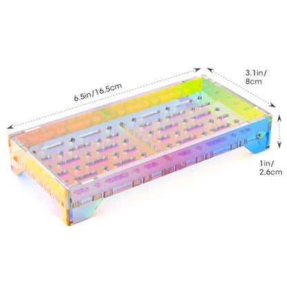 NiHome Self Draining Soap Dish, Acrylic Bar Soap Holder for Shower | 360° Airflow Slotted Drainage Keeps Bars Dry, Durable & Easy Clean for Bathroom Kitchen Sink, Iridescent Acrylic - color: Iridescent