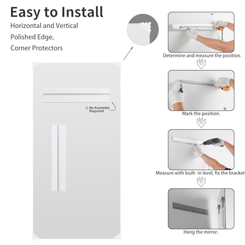Bathroom Vanity Mirror 72"x36" Frameless Wall Mirror Shatterproof | Modern Wall Mount Vanity Mirror, Hangs Horizontally or Vertically, for Over Sink, Living Room, Bedroom, Upgraded Packing - size: 72"L x 36"W