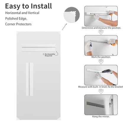 Bathroom Vanity Mirror 72"x36" Frameless Wall Mirror Shatterproof | Modern Wall Mount Vanity Mirror, Hangs Horizontally or Vertically, for Over Sink, Living Room, Bedroom, Upgraded Packing - size: 72"L x 36"W