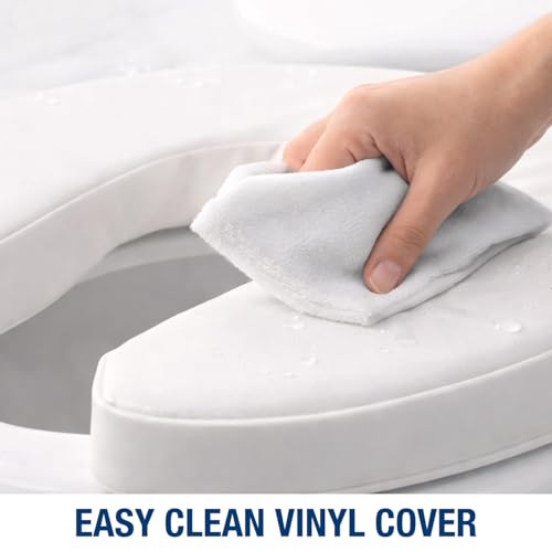 DMI Raised Toilet Seat Toilet, Toilet Seat Riser, Seat Cushion and Toilet Seat Cover to Add Extra Padding to the Toilet Seat while Relieving Pressure, 2 Inch Pad, White - size: 2 Inch (Pack of 1)