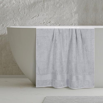 Belizzi Home Cotton 2 Pack Oversized Bath Sheet 35x70, Large Bath Sheet, Ultra Soft, Absorbent, Compact, Eco-Friendly, Recyclable, Quick Drying and Lightweight Towel - Light Grey - color: Light Grey, size: 2 Pack Bath Sheet