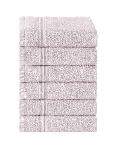 Ozdilek 6-Piece Washcloth Set 13x13 Towels 100% Turkish Cotton, Soft, Absorbent, Gentle on Sensitive Skin, Multi-Purpose Use, Washable, Reusable, Ideal for Baby Care & Spa 6 Towels (Mauve Pink) - color: Mauve Pink