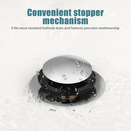 Bathtub Drain Stopper Copper Tub Drain Plug with Built-in Hair Catcher Pop-up Bathtub Strainer for Water Control Easy Install 2.95 X 2.95 X 1.57 in
