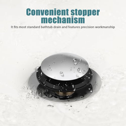 Bathtub Drain Stopper Copper Tub Drain Plug with Built-in Hair Catcher Pop-up Bathtub Strainer for Water Control Easy Install 2.95 X 2.95 X 1.57 in