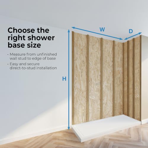 OVE Decors 54x32" Shower Base, White - size: 54 x 32, style: Side Drain