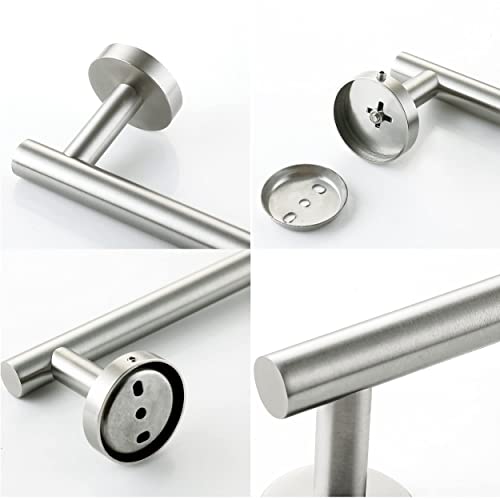 Brushed Nickel Bath Towel Bar Single Bars Towel Rack Rod Classic Wall Mounted SUS304 Stainless Steel Bathroom Towel Holder Toilet Kitchen Towel Shelf Single Layer,27 inches - color: Brushed Nickel, size: 27inch