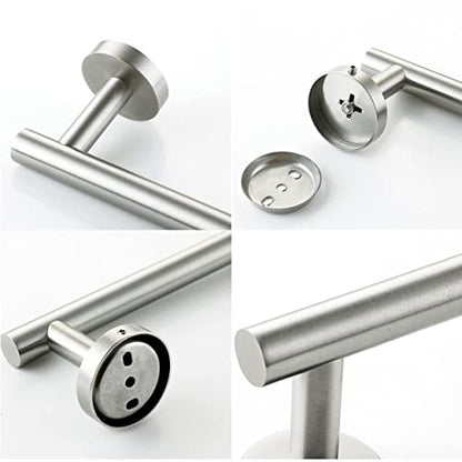 Brushed Nickel Bath Towel Bar Single Bars Towel Rack Rod Classic Wall Mounted SUS304 Stainless Steel Bathroom Towel Holder Toilet Kitchen Towel Shelf Single Layer,27 inches - color: Brushed Nickel, size: 27inch