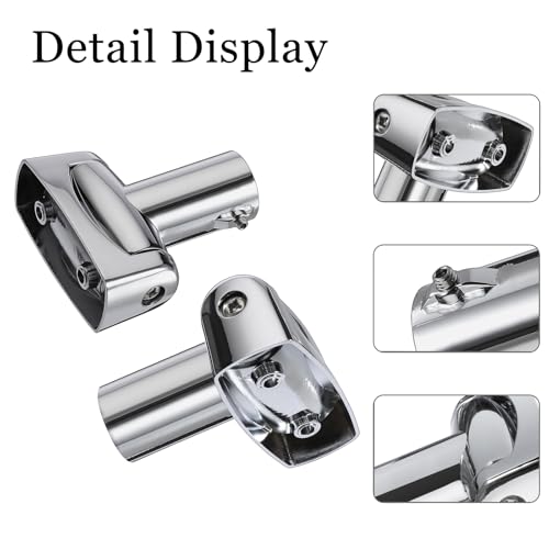 Kokone Shower Curtain Rod Bracket Set of 2 Adjustable 180° Rotation Bracket for Curved Shower Curtains Rod Sturdy Zinc Alloy Wall Mounted Shower Curtain Rod Holder for Bathroom,Wardrobe,Kitchen,Silver