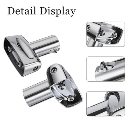Kokone Shower Curtain Rod Bracket Set of 2 Adjustable 180° Rotation Bracket for Curved Shower Curtains Rod Sturdy Zinc Alloy Wall Mounted Shower Curtain Rod Holder for Bathroom,Wardrobe,Kitchen,Silver