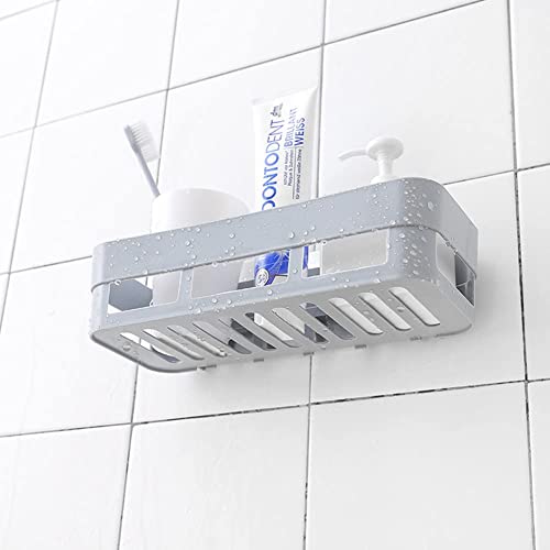 Wall Mounted Shower, No Drill Self Adhesive Shower Basket Storage Shelf Organizer for Home Bathroom 10.2x3.9x2.36in