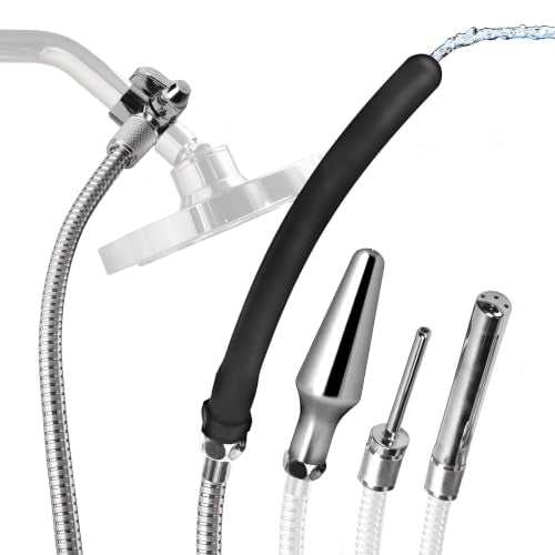 Cleanstream Shower Enema Set with 6 Ft Hose, 4 Silicone & Aluminum Tips - color: Cleanstream Premium Shower Enema Set