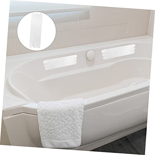 VOSAREA 6pcs Slip Strips for Bathtubs Showers Stairs Floors Transparent Non Slip Adhesive Bath Treads Safety Stickers for Enhanced Grip - size: 6 pcs
