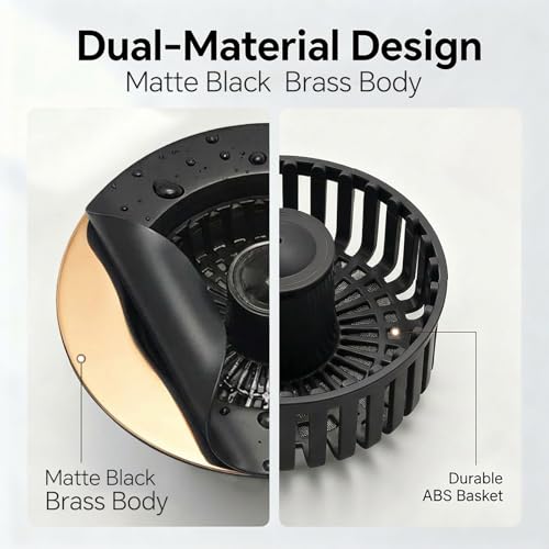 Kitchen Sink Stopper, 3 in 1 Pop Up Kitchen Sink Drain Strainer, with an Extra Basket Strainer, Sink Drain Stopper for US Standard 3-1/2 Inch, Brass Material Electroplate (Black) - color: Black