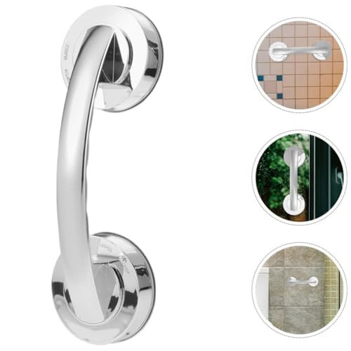 Abaodam 2pcs Bathroom Safety Grab Bars with Thickened Suction Cups, Heavy Duty Plastic Suction Handles for Elderly, Removable Assist Handles for Slippery Areas and Kitchen Use