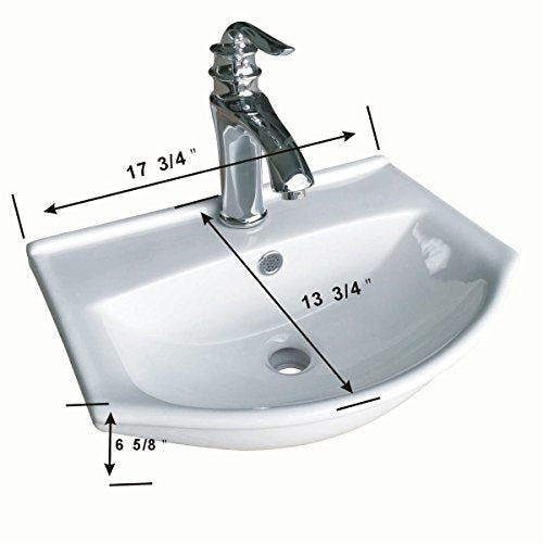 RENOVATORS Supply Manufacturing Tahoe 17-3/4 in. Wall Mounted Bathroom Sink in White with Overflow 21855