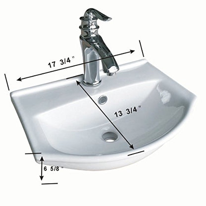 RENOVATORS Supply Manufacturing Tahoe 17-3/4 in. Wall Mounted Bathroom Sink in White with Overflow 21855