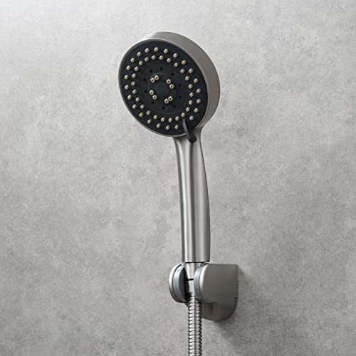 Adjustable Handheld Shower Head Bracket ABS Bathroom Hose Shower Wand Holder Wall Mount, Brushed Nickel, ST01NA - style: Brushed Nickel