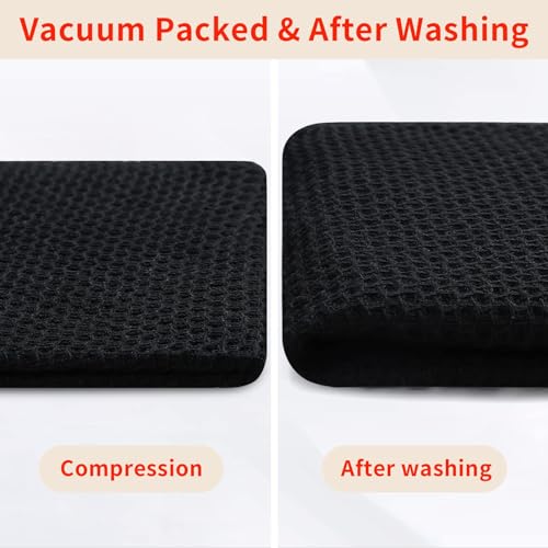 Homaxy 100% Cotton Waffle Weave Kitchen Dish Cloths, 9-Pack, Black | Ultra Soft Absorbent Dish Towels, Quick Drying Dish Rags with Hanging Loop, 12 x 12 Inches - color: Black, size: 12 x 12 - 9 Pack