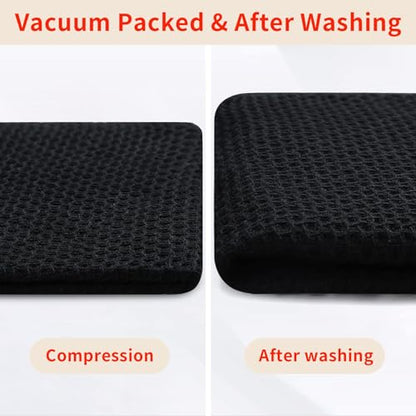 Homaxy 100% Cotton Waffle Weave Kitchen Dish Cloths, 9-Pack, Black | Ultra Soft Absorbent Dish Towels, Quick Drying Dish Rags with Hanging Loop, 12 x 12 Inches - color: Black, size: 12 x 12 - 9 Pack