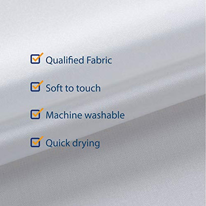 N&Y HOME Small Fabric Shower Curtain Liner 36x78 for Long Stall, White | Hotel Quality, Bottom Magnets, Machine Washable, Water Repellent, 36 x 78 inches Narrow Bathroom Curtain with Grommets - color: White, size: 36"W x 78"L (Pack of 1)