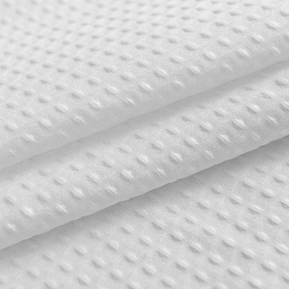 Barossa Design Waffle Weave Stall Fabric Shower Curtain 32 x 72, White | Hotel Luxury Spa, 230 GSM Thick Fabric, Water Repellent, Machine Washable, 32W x 72H for Narrow Stall - color: White, size: 32"W x 72"L (Pack of 1)