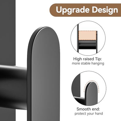 pickpiff Adhesive Towel Hooks: 20LB Extra Strong Wall Hanger, Black 8 Pack - color: Black, size: 8 Pack
