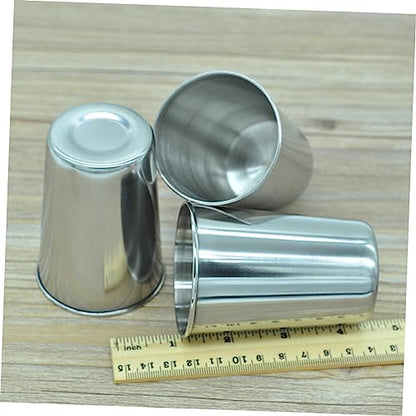 LIFKOME 2pcs Stainless Steel Water Tumbler Cups Mouthwash Beverage Holder for Home Washroom Parties and Travel Easy to Clean and Maintain - size: 6X6cm