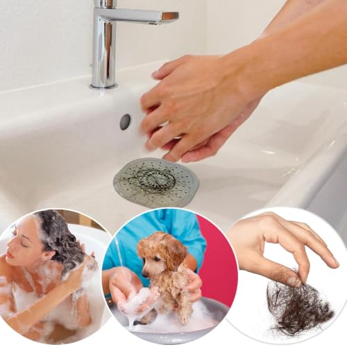 Hair Drain Catcher,Square Drain Cover for Shower Strong Adhesion Silicone Hair Stopper with Suction Cup,Easy to Install Suit for Bathroom,Bathtub,Kitchen 2 Pack (Cream White) | Drainer Cover Silicone Hair Stopper with Suction Cups,Protector Accessories,Ea