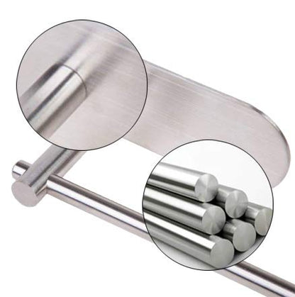 Self Adhesive Wall Mount Toilet Paper Holder Adhesive Toilet Roll Holder for Bathroom Kitchen Stick on Wall Stainless Steel Brushed - color: Silver