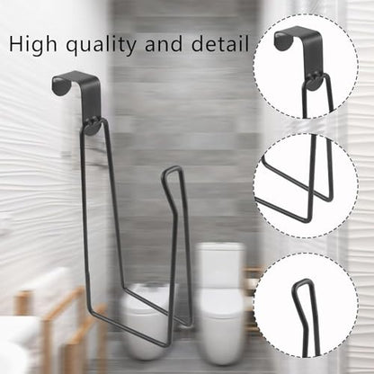 Toilet Paper Holders, Over The Tank Toilet Paper Holder Stand, Bathroom Metal Toilet Paper Holder Dispenser Reserve for Bathroom Storage and Organizatioz - color: Matte Black