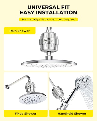 Heavy Duty Shower Filter 1 Pack - 99% Removes Chlorine, Fluoride, Heavy Metals & Hard Water Impurities - Healthier Skin & Softer Hair - style: Heavy Duty shower filter/1 pack