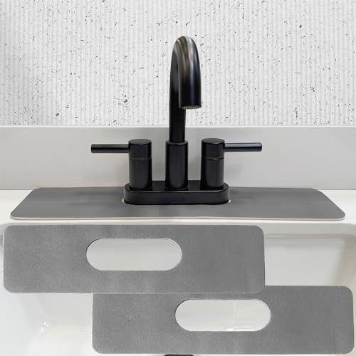 Faucet Mat Bathroom Sink Oval-Hole : AHA HOMEWARE Diatomite Rubber Bathroom Sink Splash Guard Oval Hole 2 Packs (Dark Gray) - color: Dark Gray