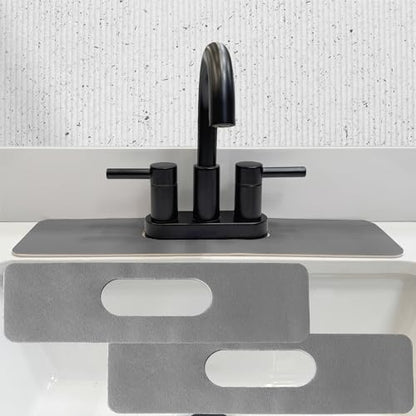 Faucet Mat Bathroom Sink Oval-Hole : AHA HOMEWARE Diatomite Rubber Bathroom Sink Splash Guard Oval Hole 2 Packs (Dark Gray) - color: Dark Gray