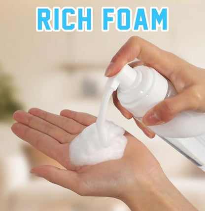 2PCS 200ml/7oz Foam Pump Bottles, Travel Size Foaming Dispenser | Reusable travel foam pump bottles for hand soap, lash cleanser, shampoo & body wash