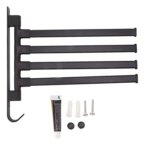 Swivel Towel Black Swivel Towel Swivel Hand Towel Punch Bathroom Towel Rack Wall Mounted Bathroom Corner Hanging Rod Bath Towel Bars (4 Arms) - color: 4 Arms