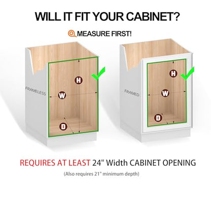Pull Out Cabinet Organizer 22" W x 21" D, Chrome | Slide Out Kitchen Shelves, Heavy-Gauge Wire Storage Drawer, Ball-Bearing Glides, 100 Lb Capacity, Min 23" Cabinet Opening - size: 22" W x 21" D