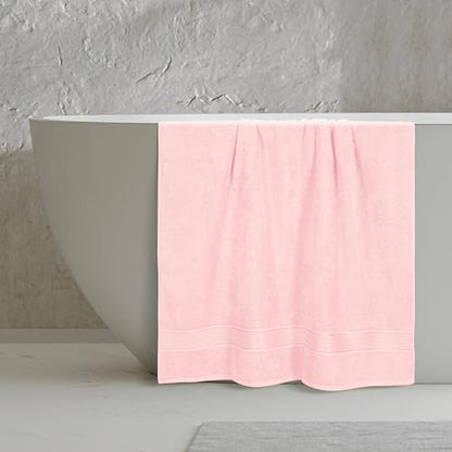 Belizzi Home Cotton 2 Pack Oversized Bath Sheet 35x70, Large Bath Sheet, Ultra Soft, Absorbent, Compact, Eco-Friendly, Recyclable, Quick Drying and Lightweight Towel - Pink - color: Pink, size: 2 Pack Bath Sheet