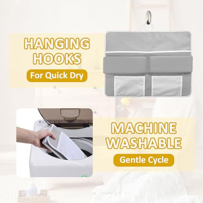Baby Bath Kneeler and Elbow Rest Pad Set - 22'' Extra Long Quick Dry Kneeling Pad for Bathing Baby with Knee & Arm Support, Foldable Non-Slip Bathtub Mat with Toys Organizer