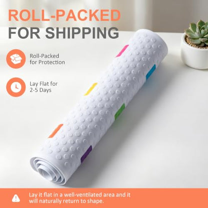 Baby Bath Mat Non Slip, 26"x13", Bathtub Mat for Kids | Anti Slip - color: Multicolor